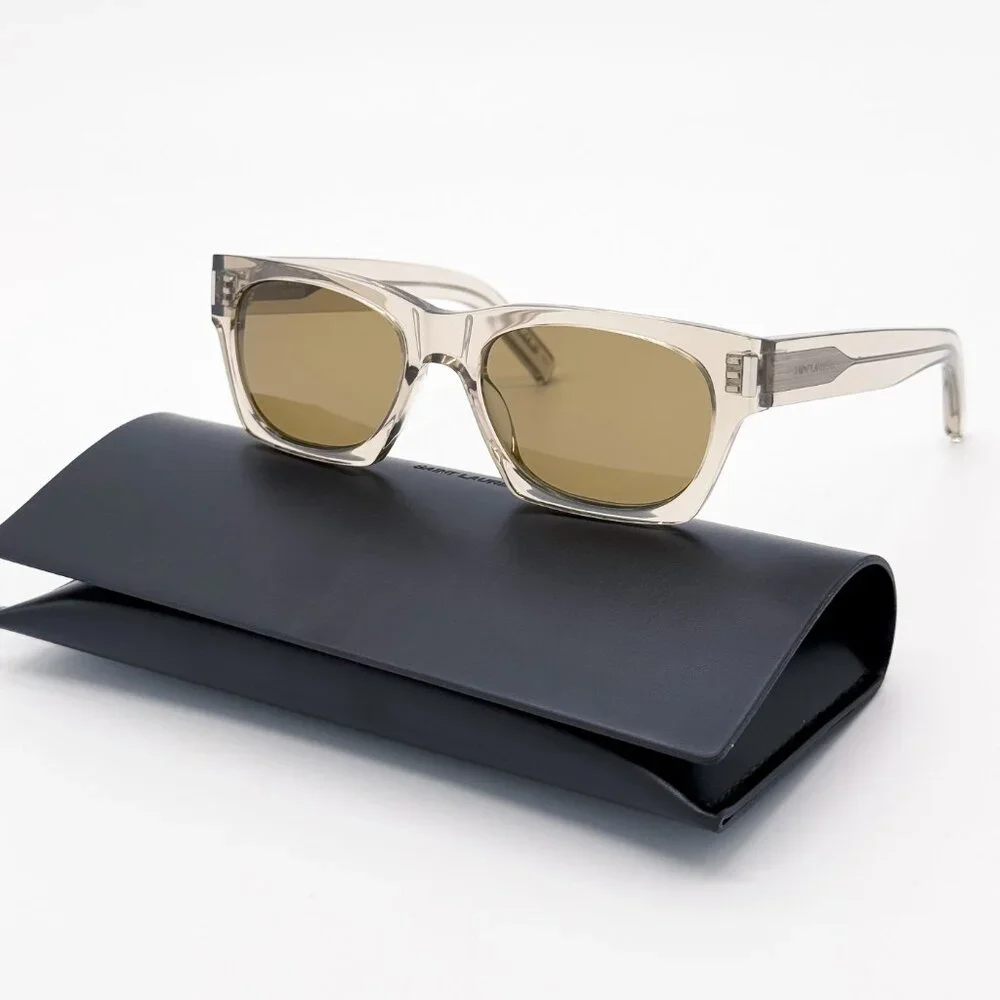 NEW SAINT LAURENT SL402 018 SUNGLASSES UNISEX BEIGE SQUARE SL 402 018